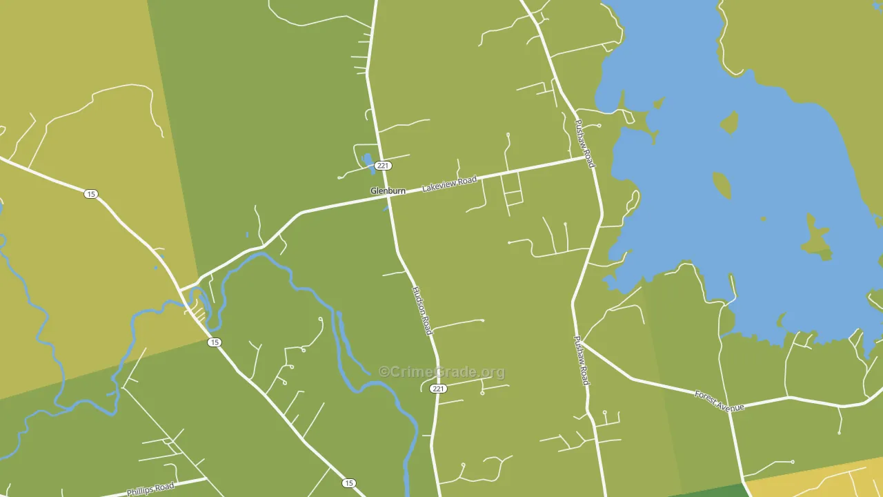 Glenburn Center, ME Map of Arson Rates