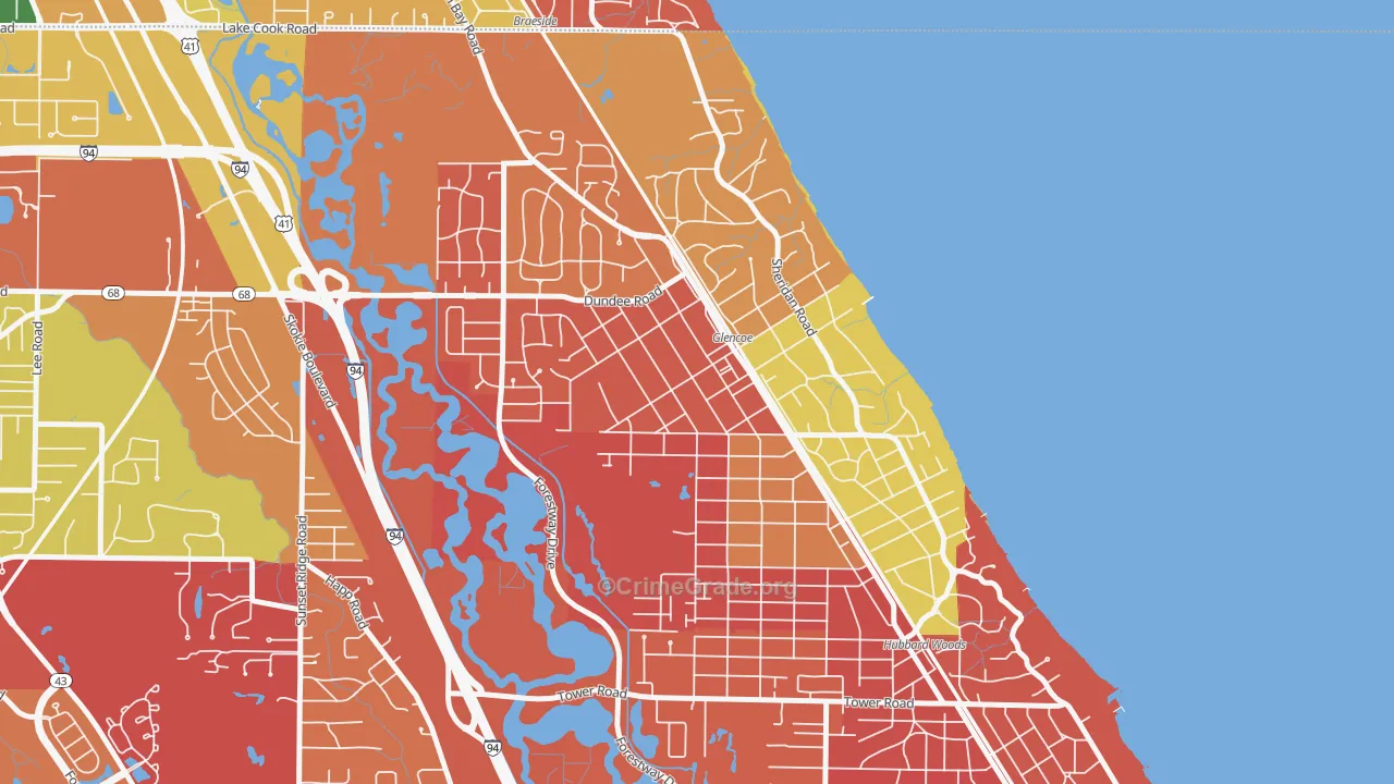 Glencoe, IL Map of Arson Rates