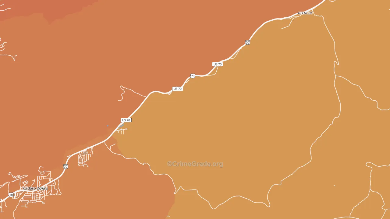 Glencoe, NM Map of Arson Rates