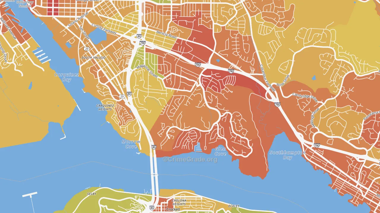 Glencove, Vallejo, CA Map of Arson Rates