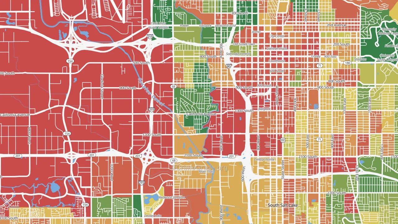Glendale, Salt Lake City, UT Map of Arson Rates