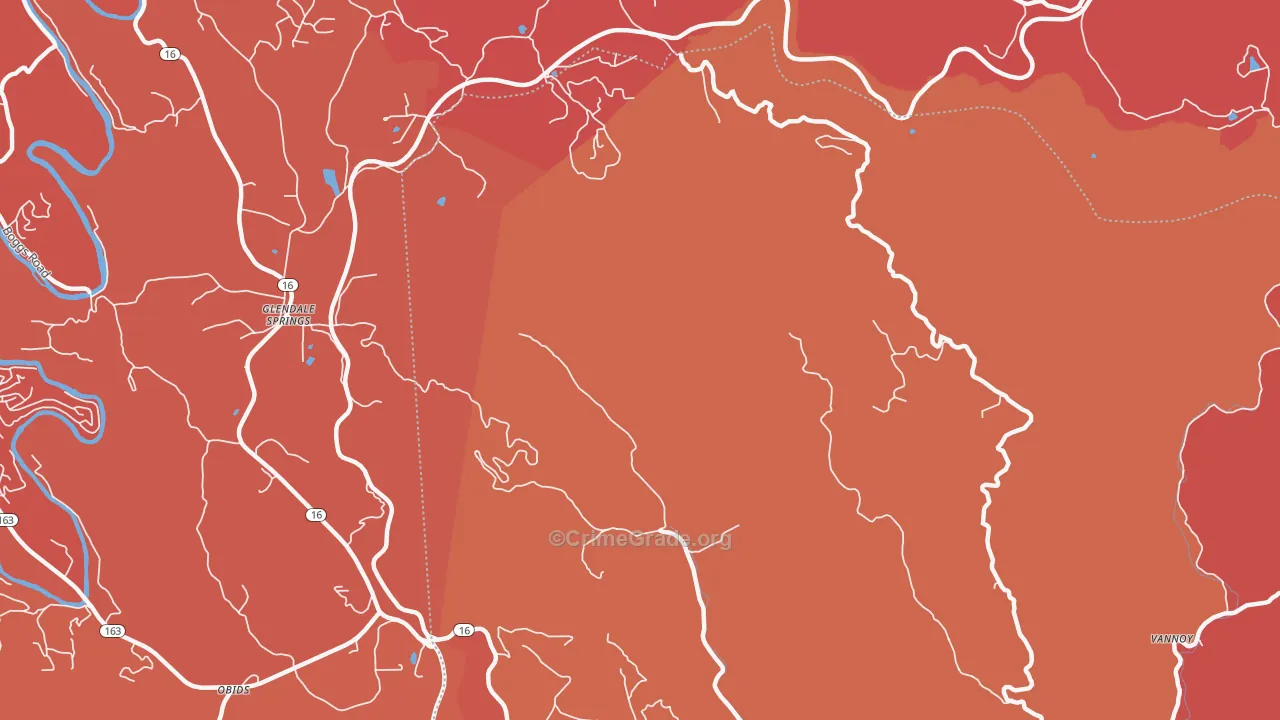 Glendale Springs, NC Map of Arson Rates