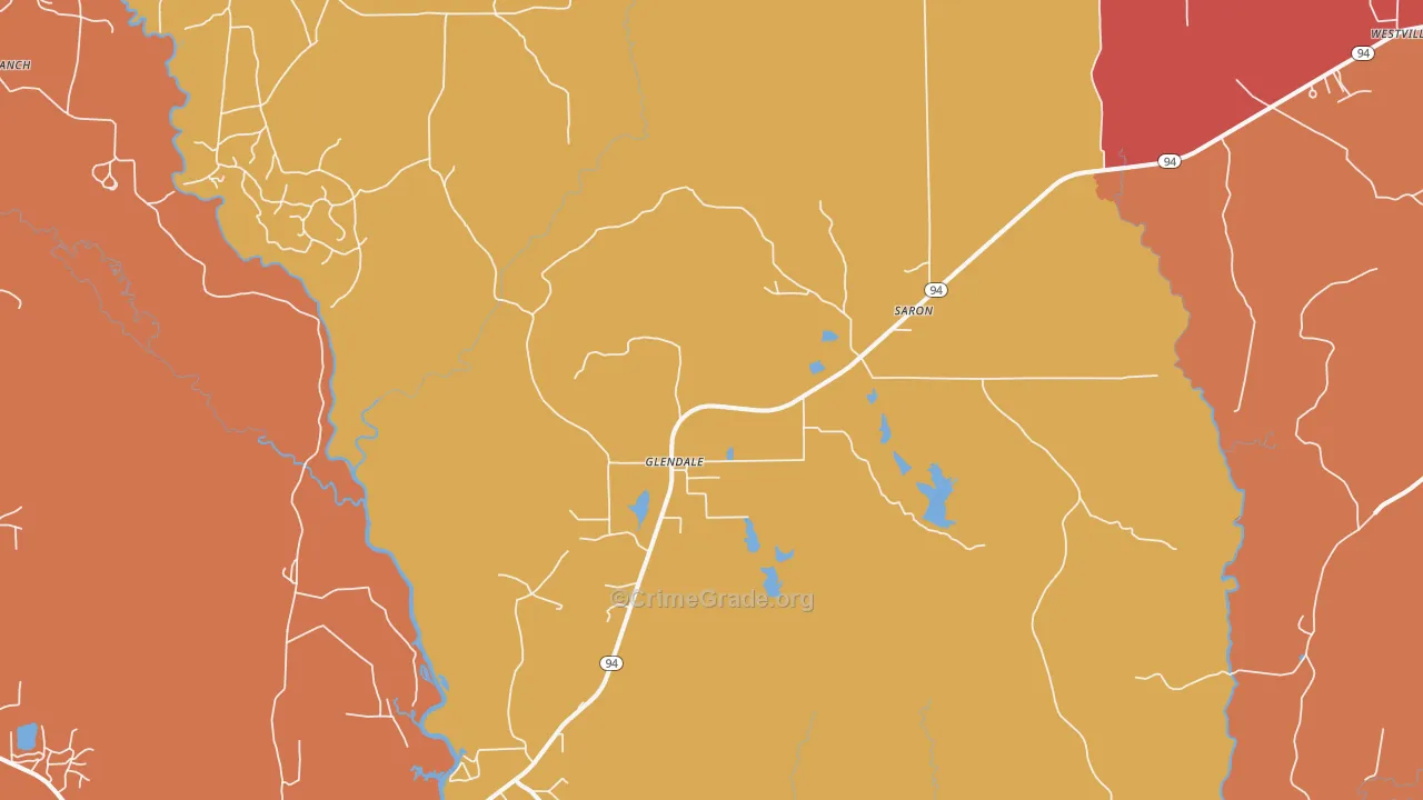 Glendale, TX Map of Arson Rates