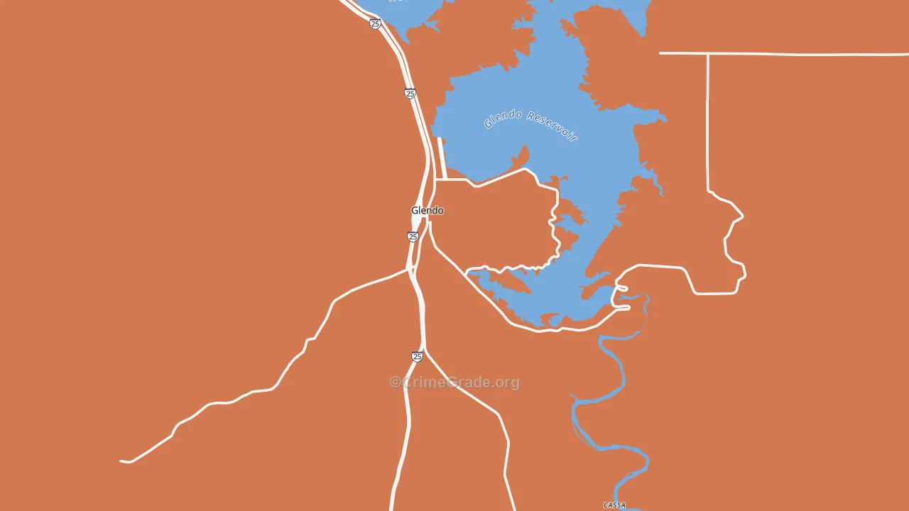 Glendo, WY Map of Arson Rates