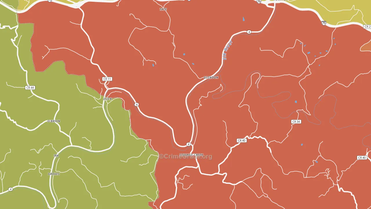 Glendon, WV Map of Arson Rates