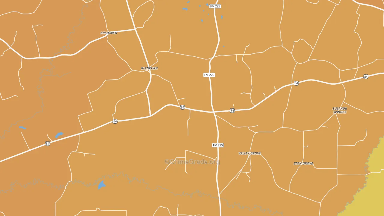 Glenfawn, TX Map of Arson Rates