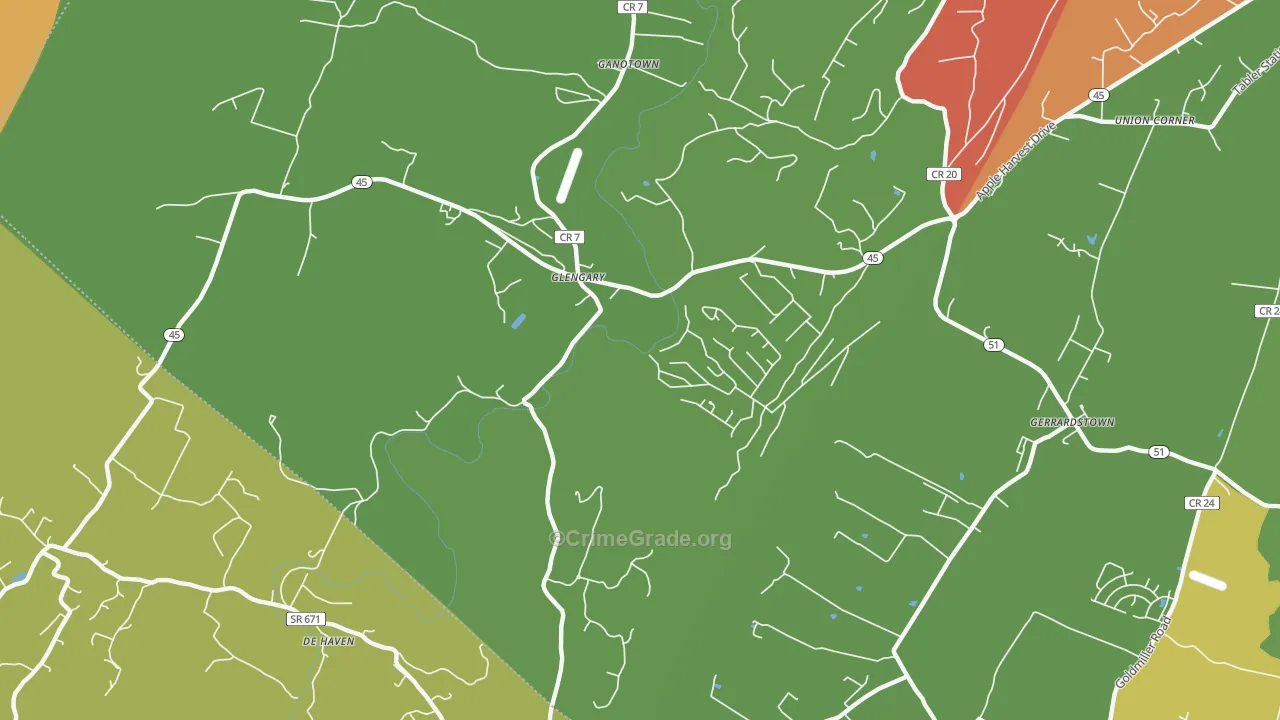 Glengary, WV Map of Arson Rates