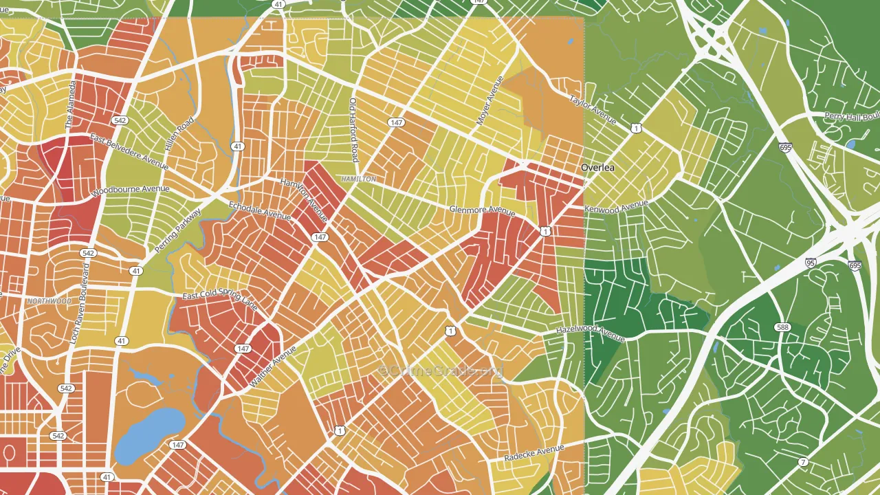 Glenham-Belhar, Baltimore, MD Map of Arson Rates