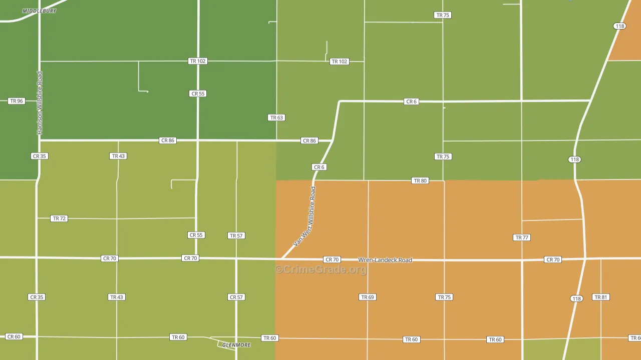 Glenmore, OH Map of Arson Rates