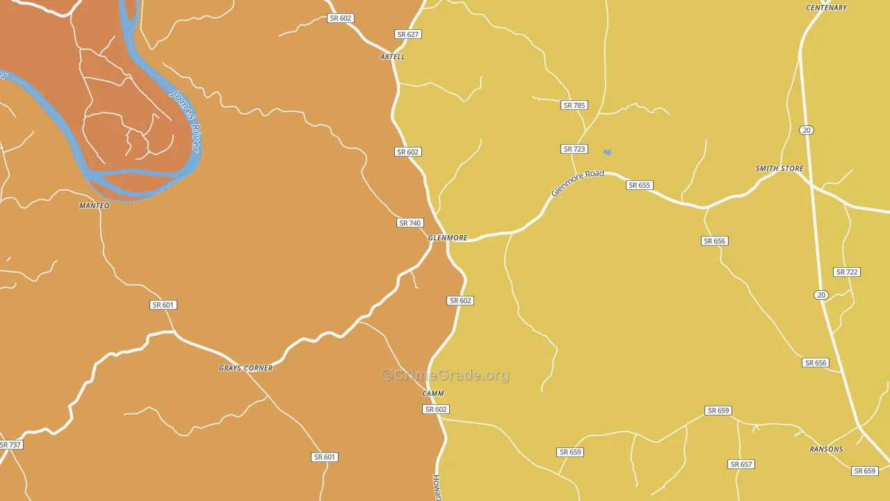 Glenmore, VA Map of Arson Rates