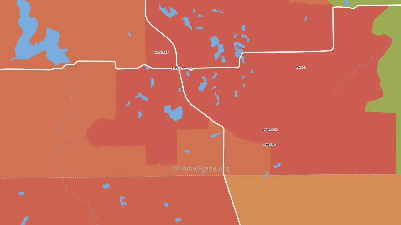 Glennie, MI Map of Arson Rates