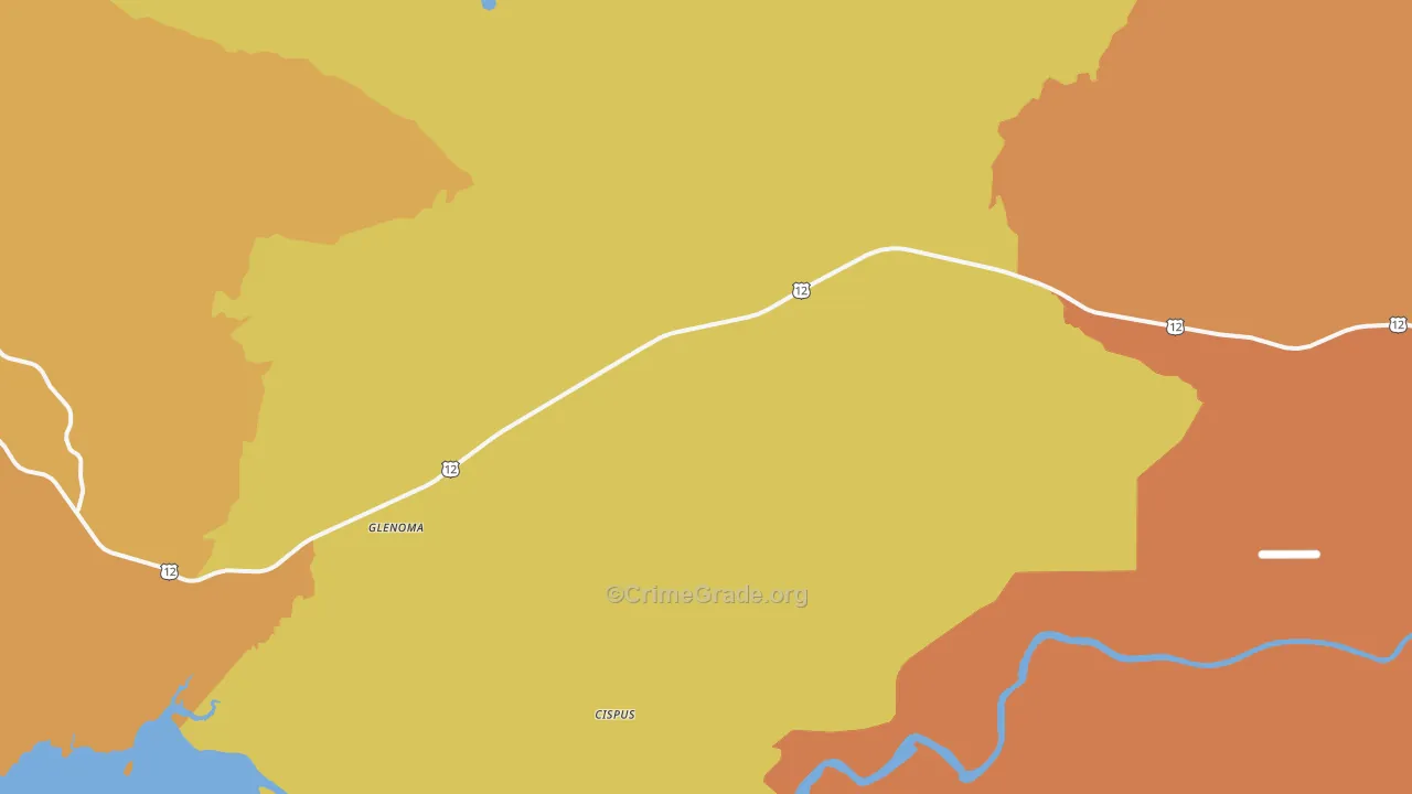 Glenoma, WA Map of Arson Rates