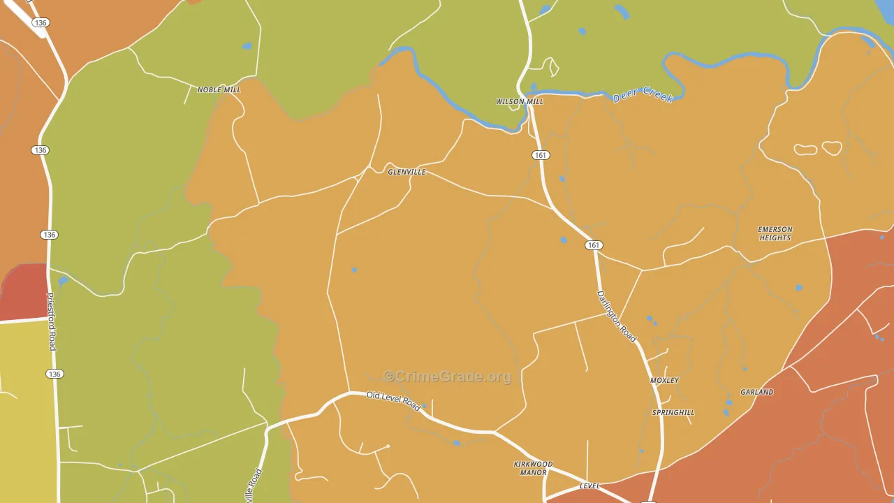 Glenville, MD Map of Arson Rates