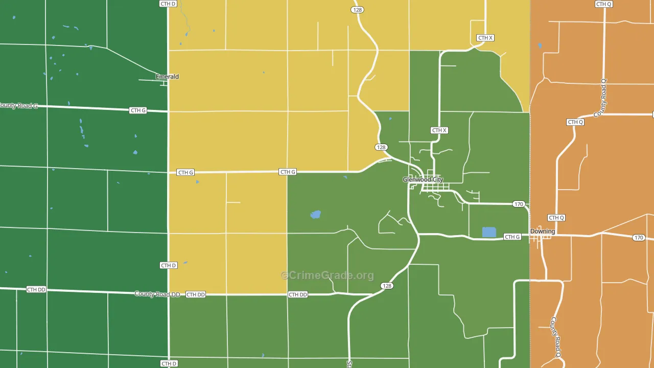 Glenwood City, WI Map of Arson Rates