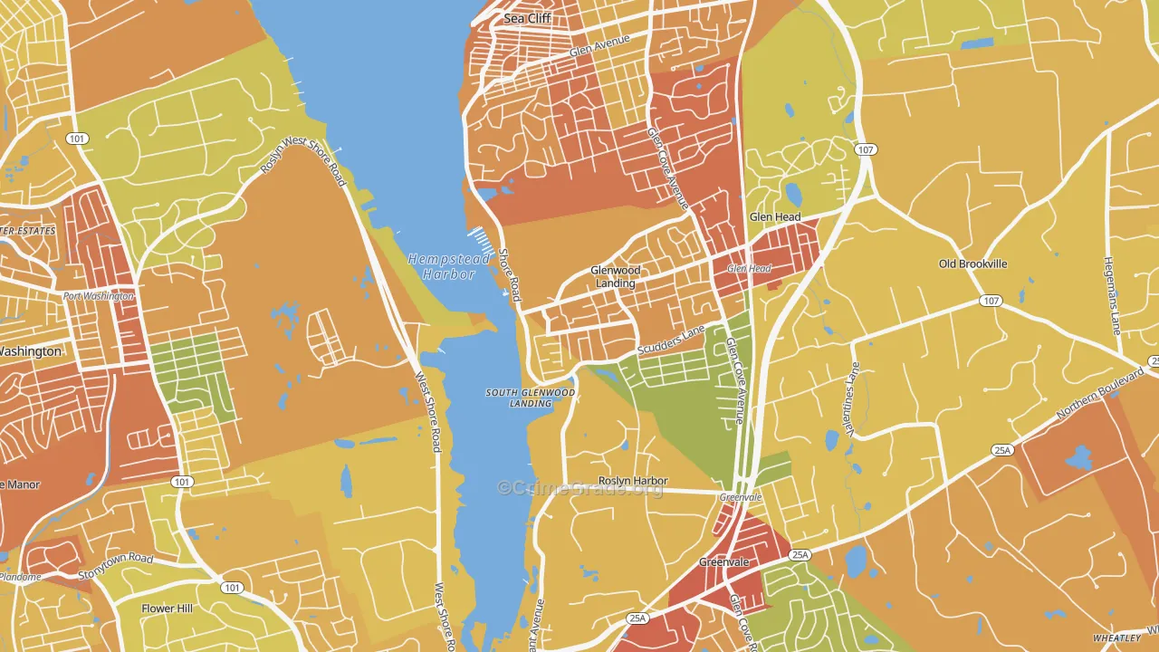 Glenwood Landing, NY Map of Arson Rates