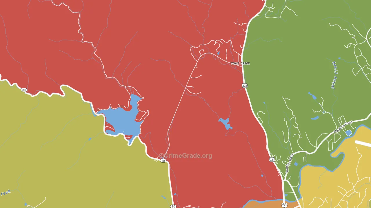 Glenwood, NC Map of Arson Rates