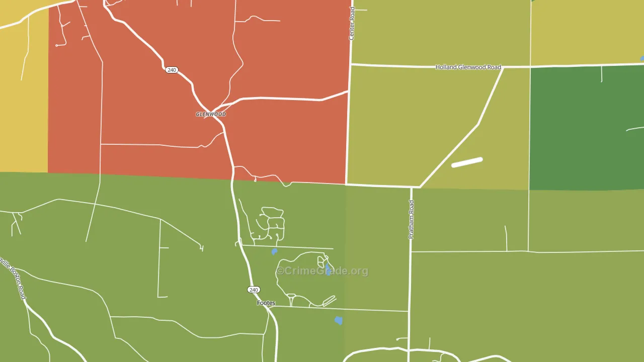 Glenwood, NY Map of Arson Rates