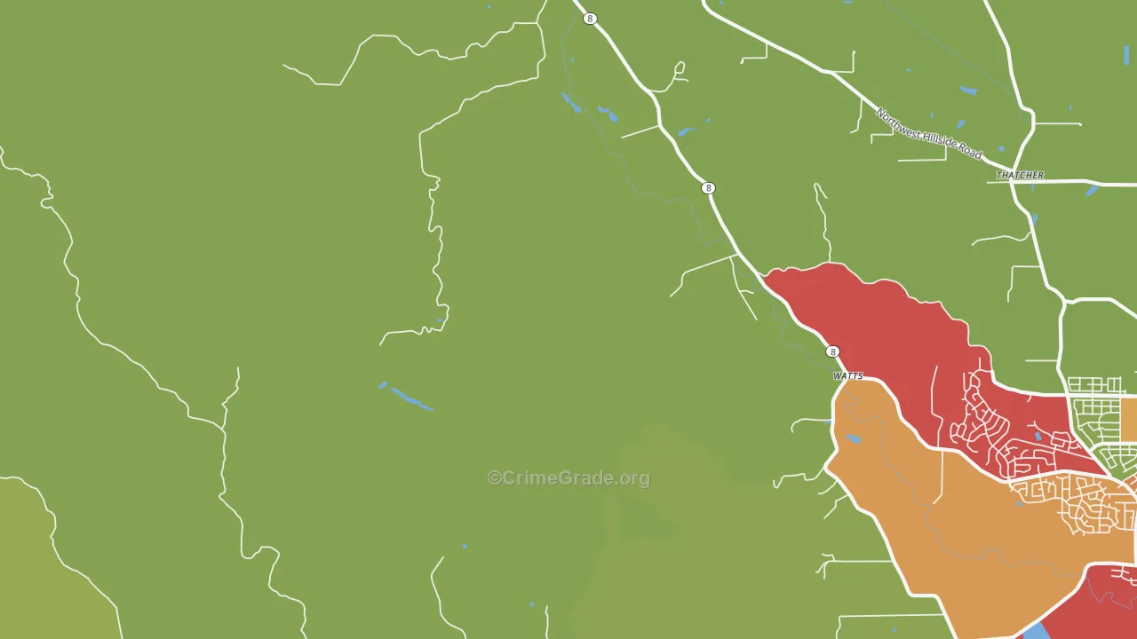 Glenwood, OR Map of Arson Rates