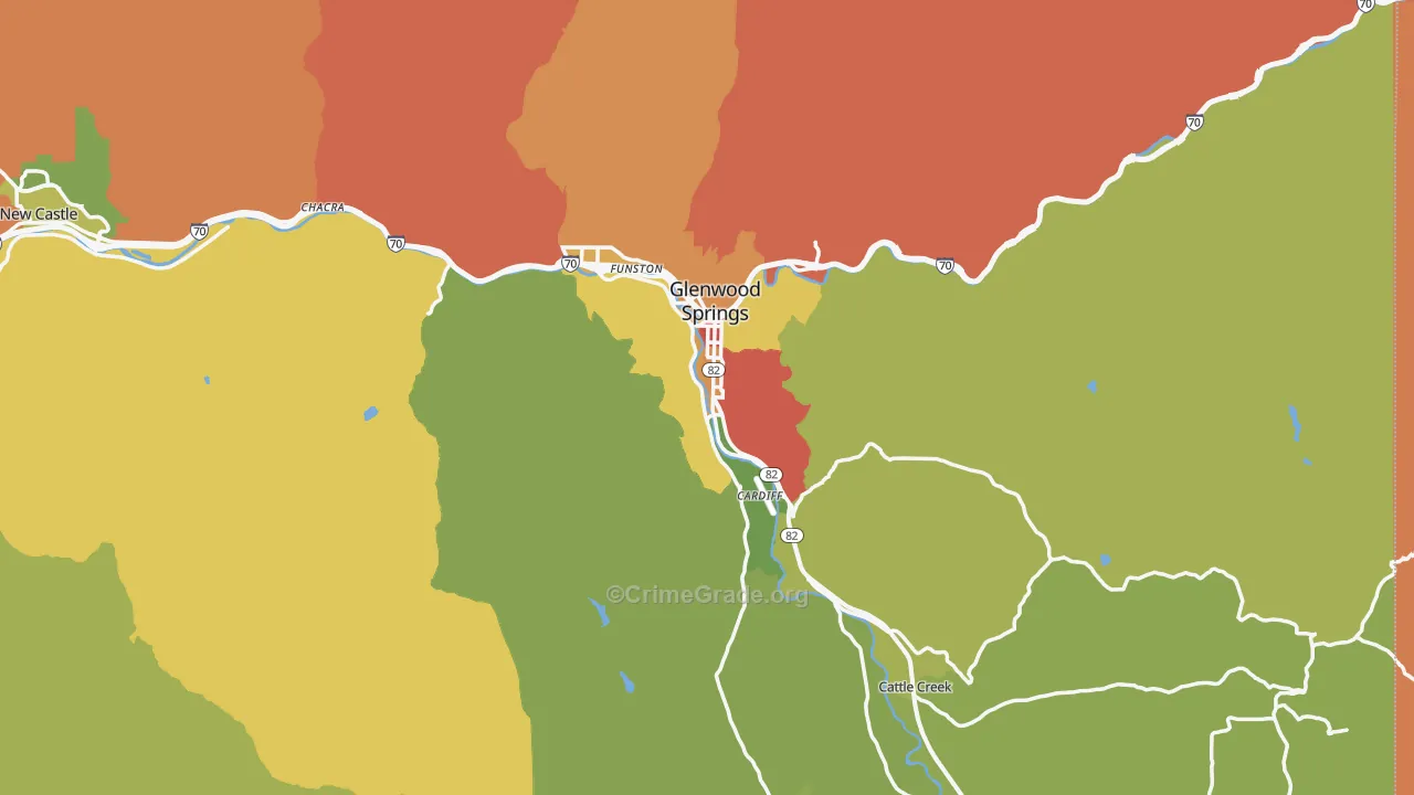 Glenwood Springs, CO Map of Arson Rates