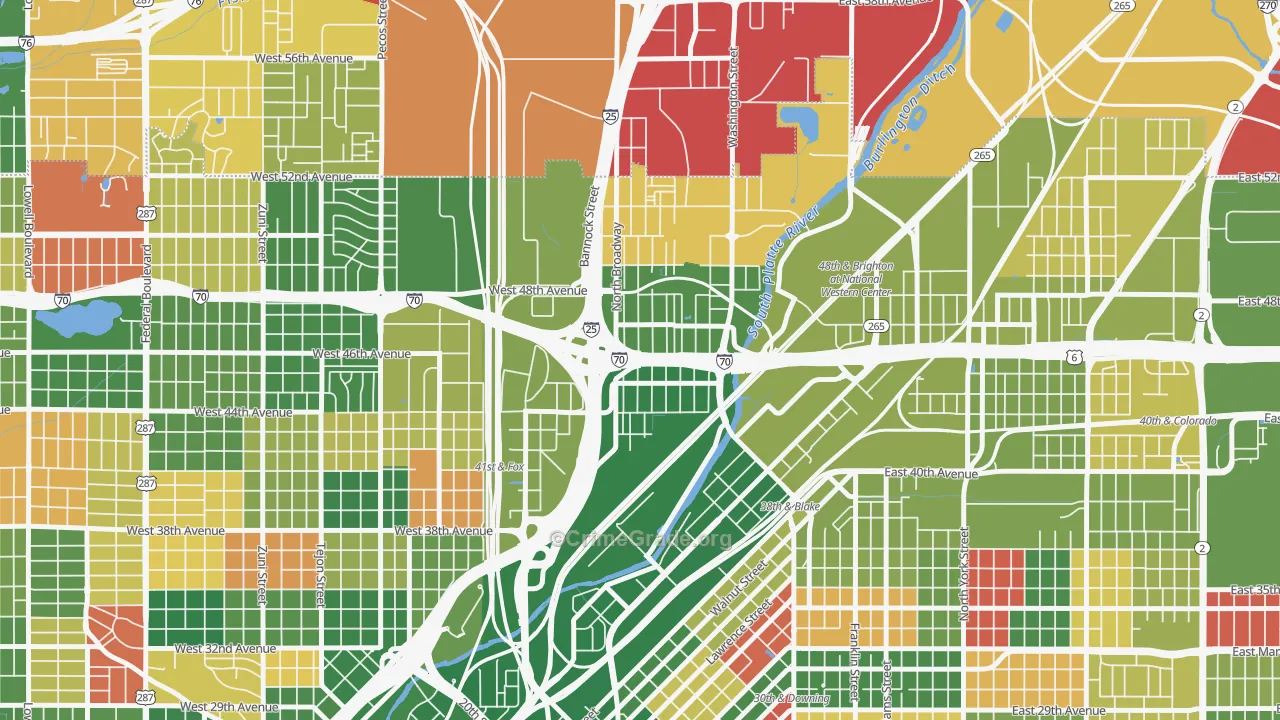 Globeville, Denver, CO Map of Arson Rates