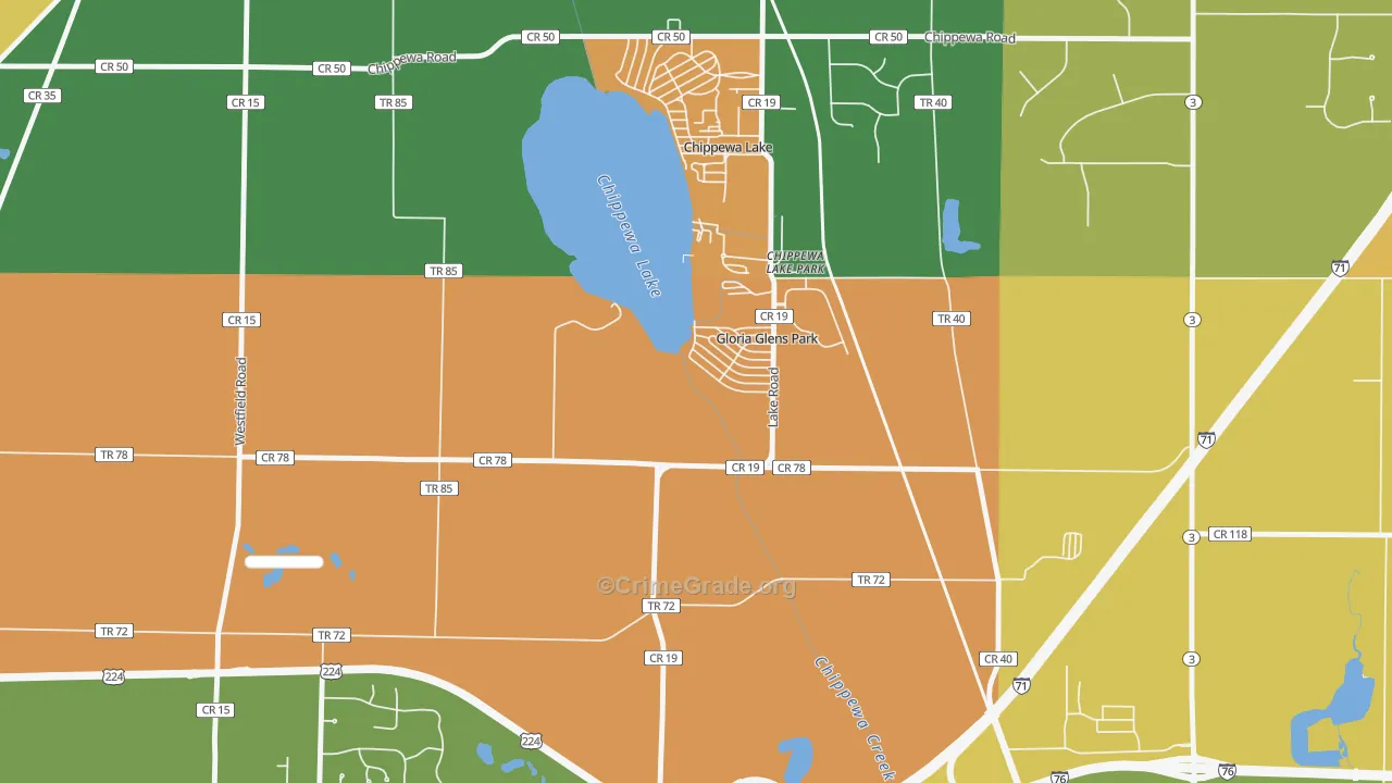 Gloria Glens Park, OH Map of Arson Rates