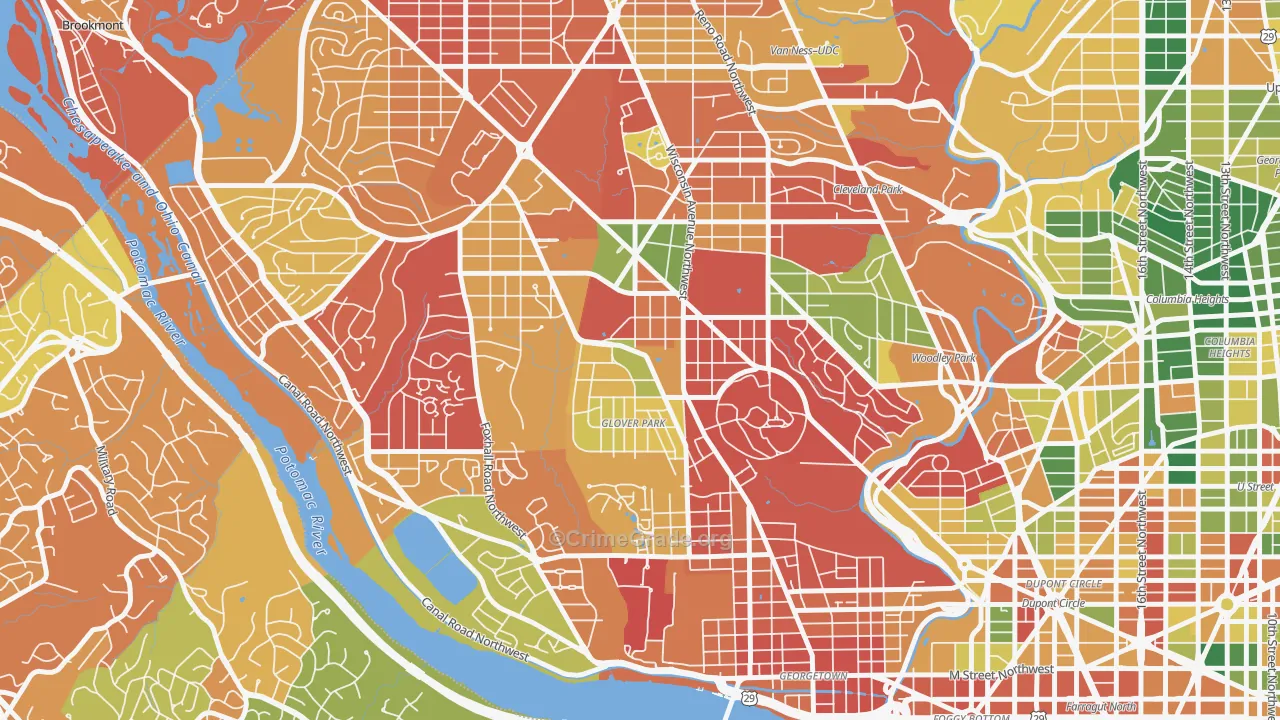 Glover Park, Washington, DC Map of Arson Rates