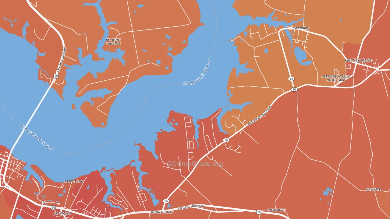 Gluckheim, MD Map of Arson Rates