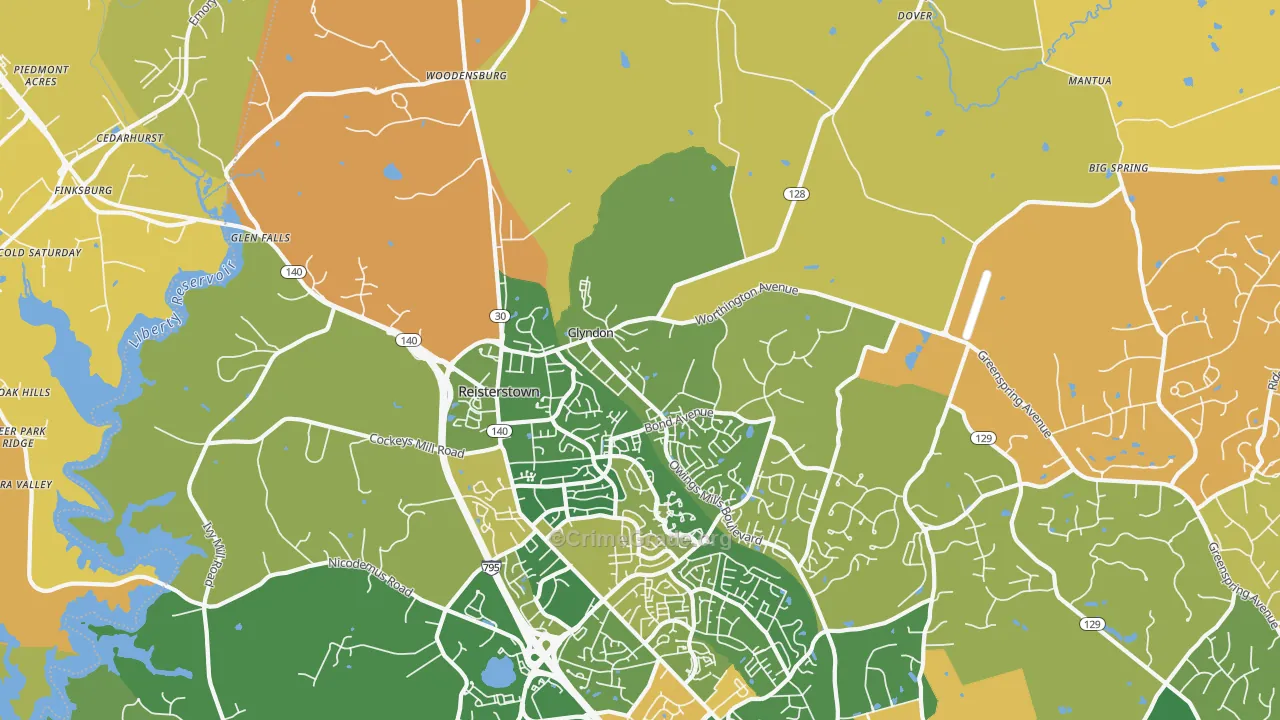 Glyndon, MD Map of Arson Rates