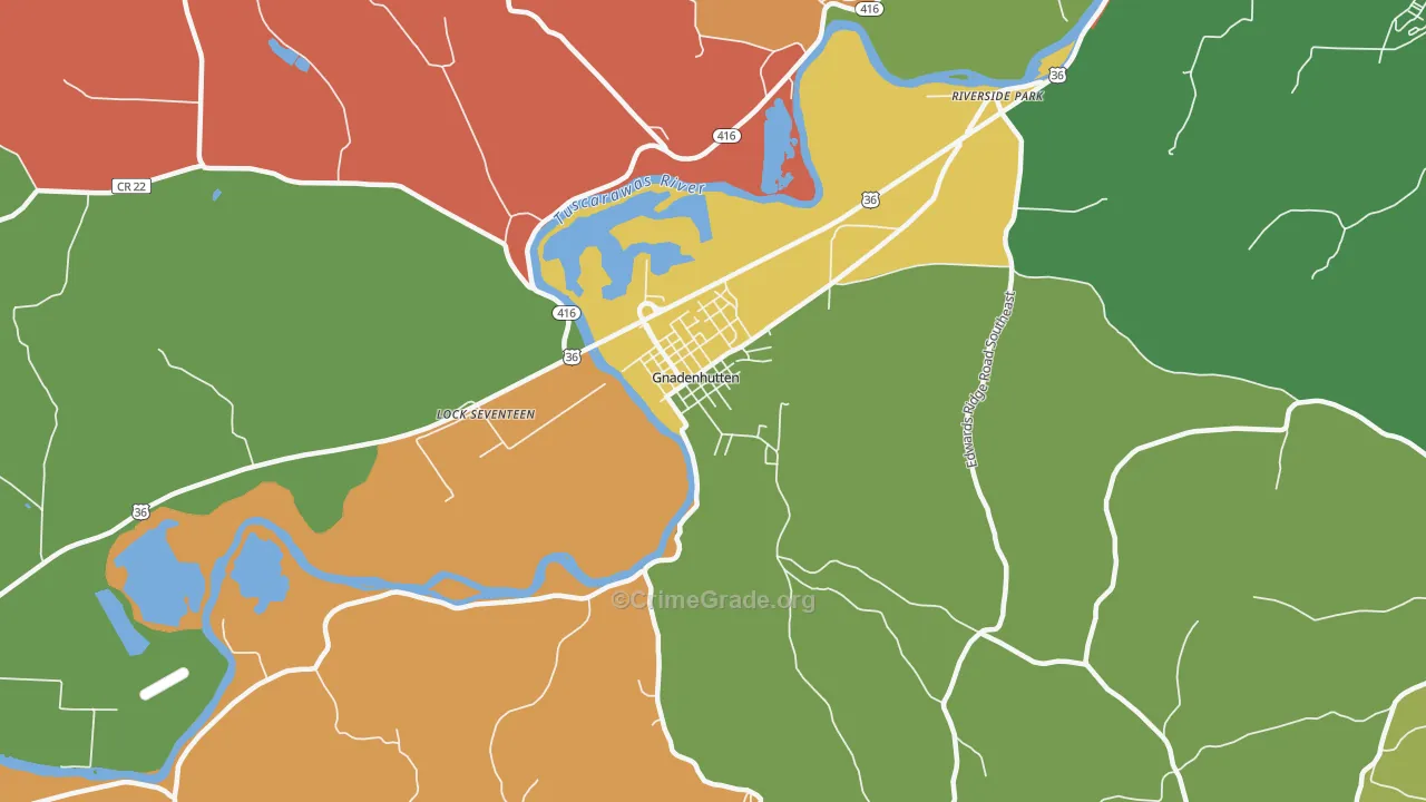 Gnadenhutten, OH Map of Arson Rates