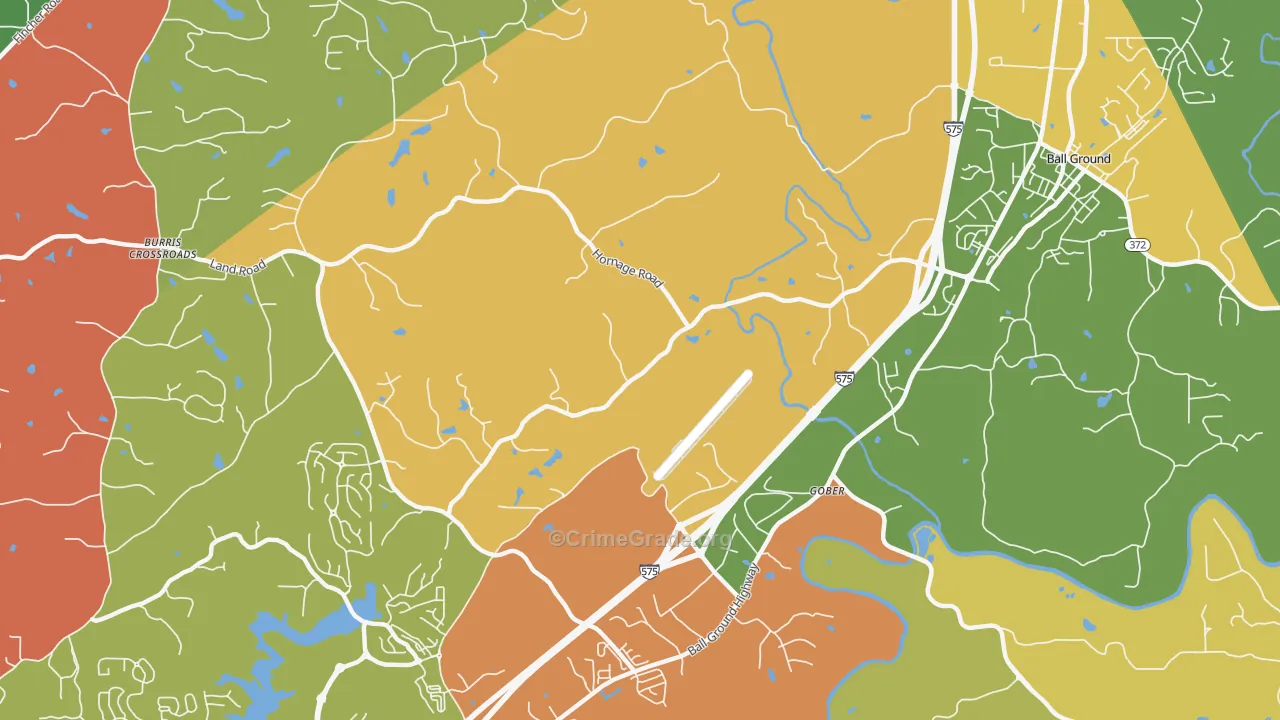 Gober, GA Map of Arson Rates