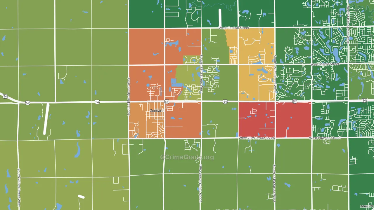 Goddard, KS Map of Arson Rates