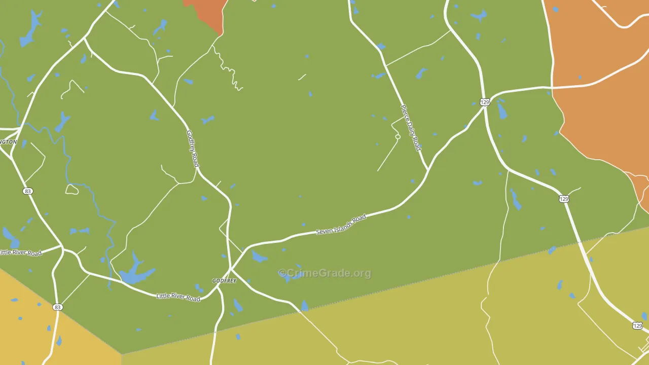 Godfrey, GA Map of Arson Rates