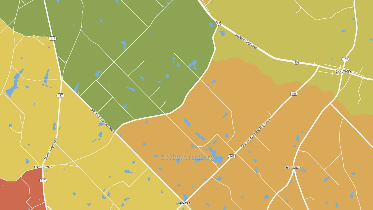 Godwinsville, GA Map of Arson Rates
