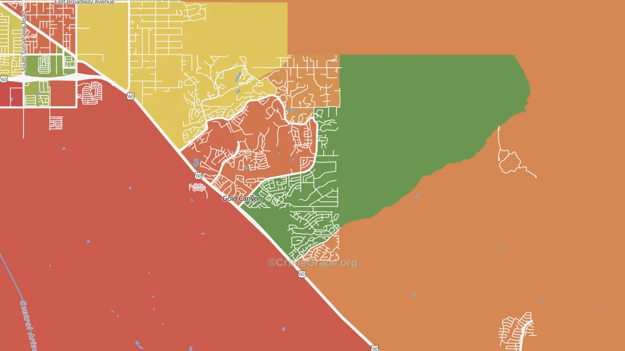 Gold Canyon, AZ Map of Arson Rates