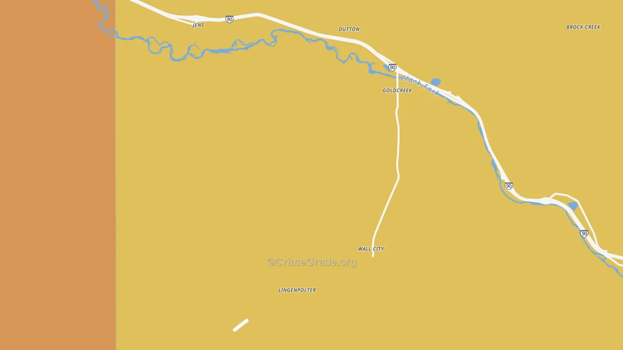 Gold Creek, MT Map of Arson Rates