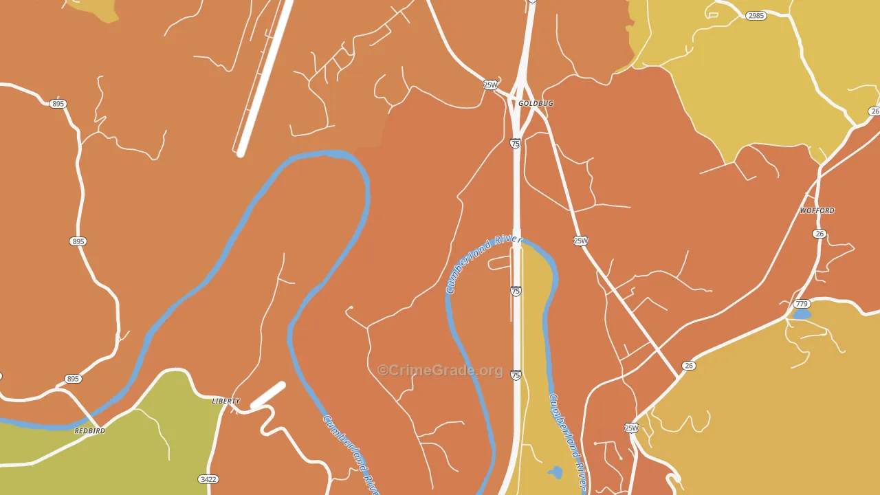 Goldbug, KY Map of Arson Rates