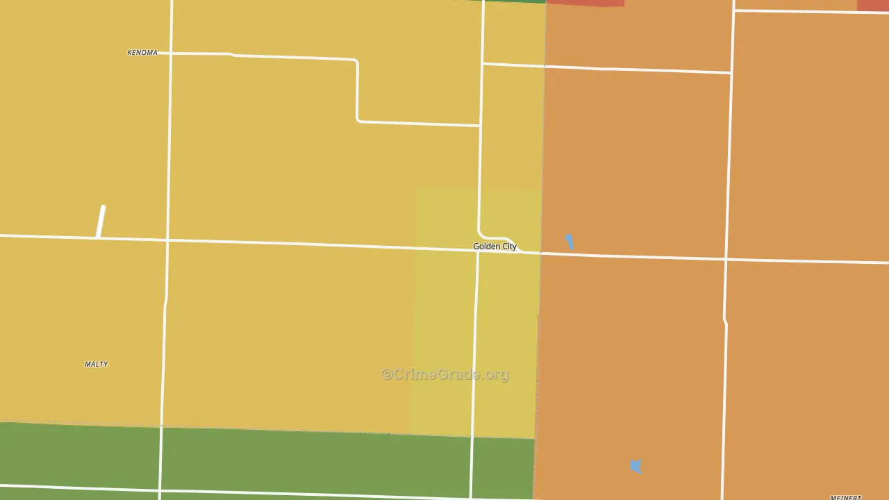 Golden City, MO Map of Arson Rates