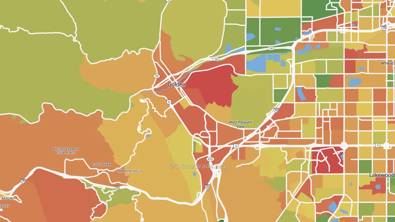 Golden, CO Map of Arson Rates