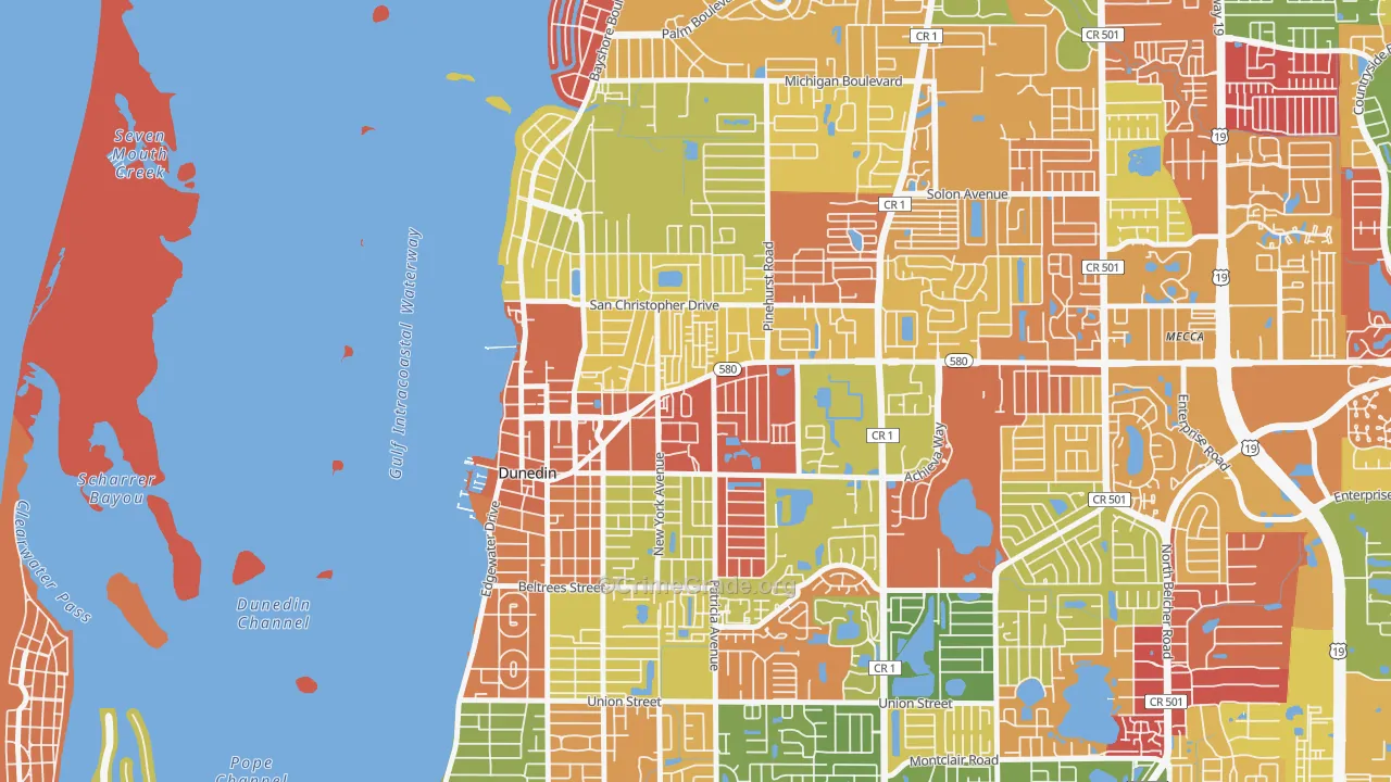 Golden Crest, Dunedin, FL Map of Arson Rates