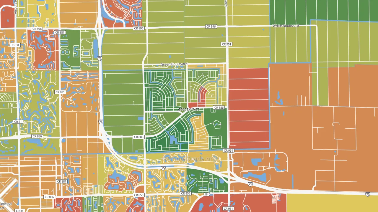 Golden Gate, FL Map of Arson Rates