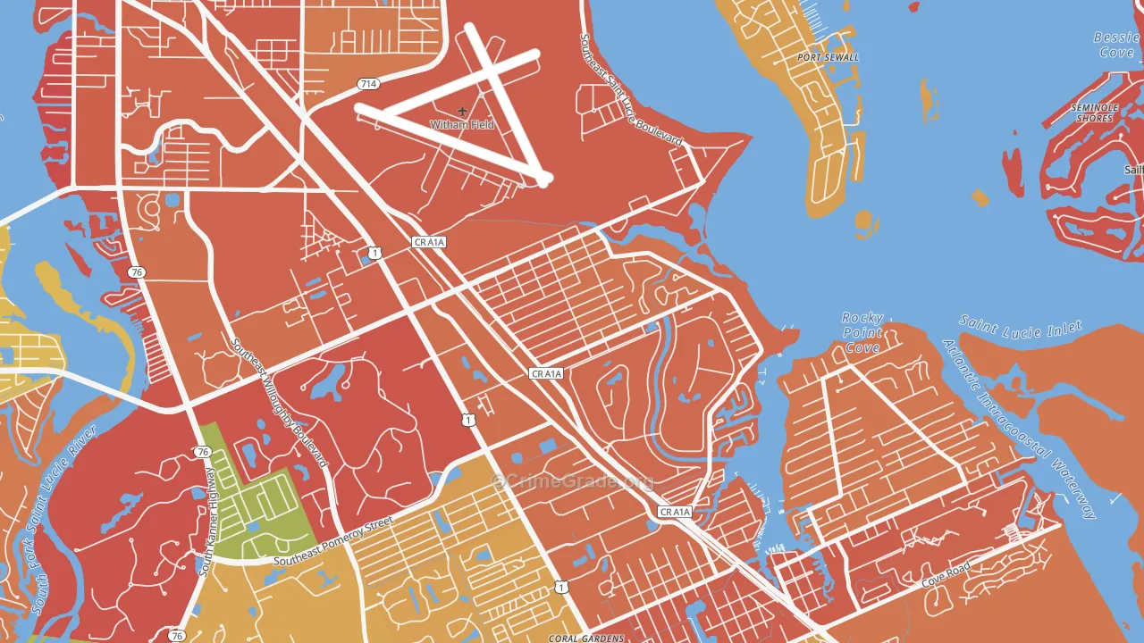 Golden Gate, Stuart, FL Map of Arson Rates