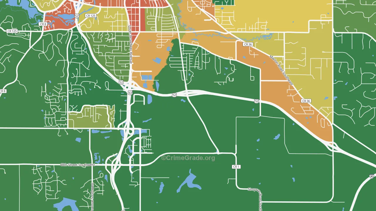 Golden Hill, MN Map of Arson Rates
