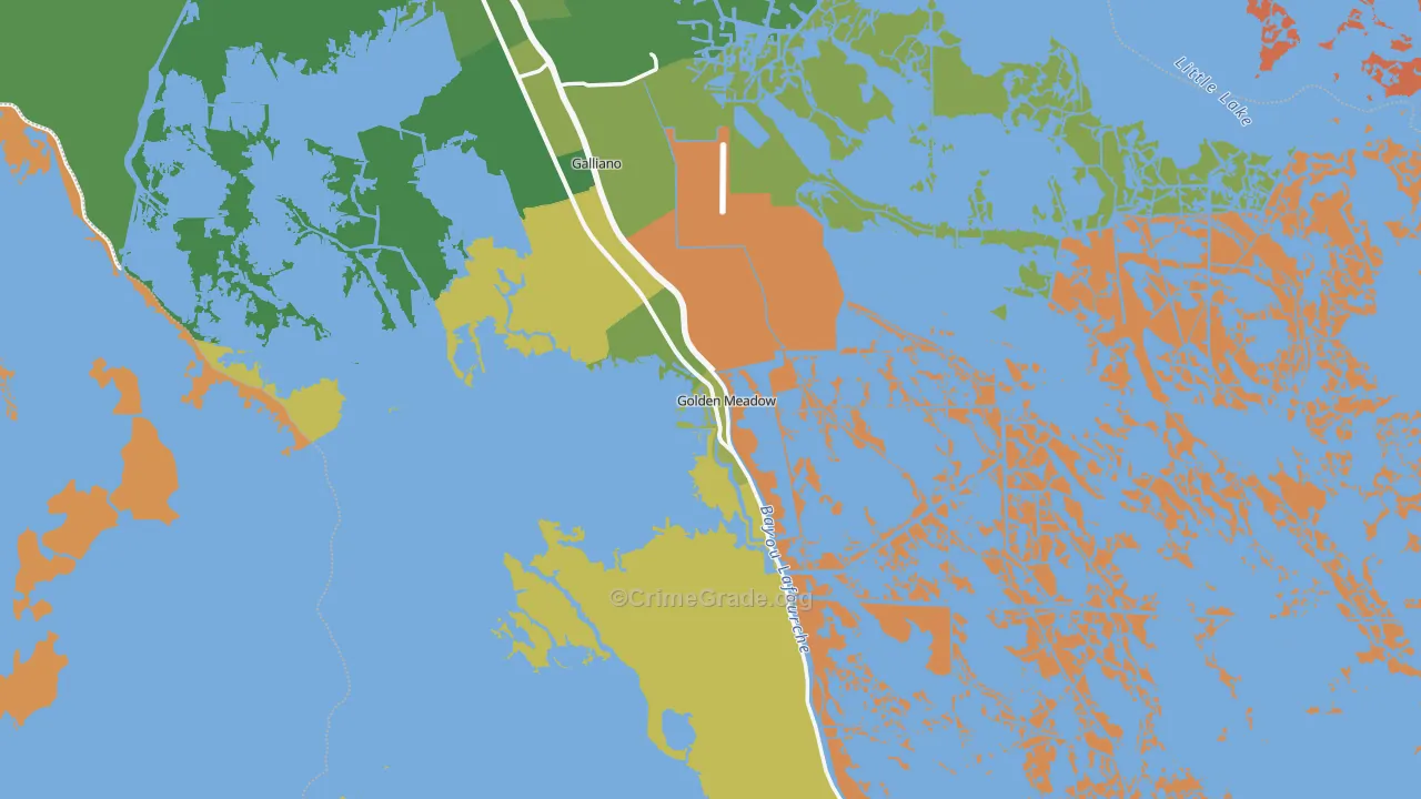 Golden Meadow, LA Map of Arson Rates