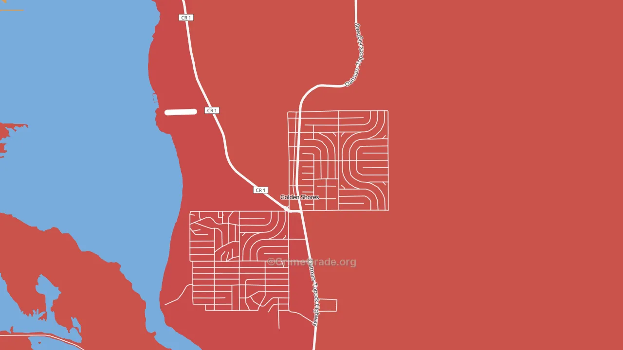 Golden Shores, AZ Map of Arson Rates