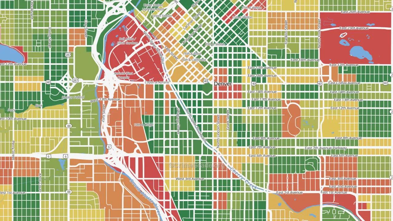 Golden Triangle, Denver, CO Map of Arson Rates