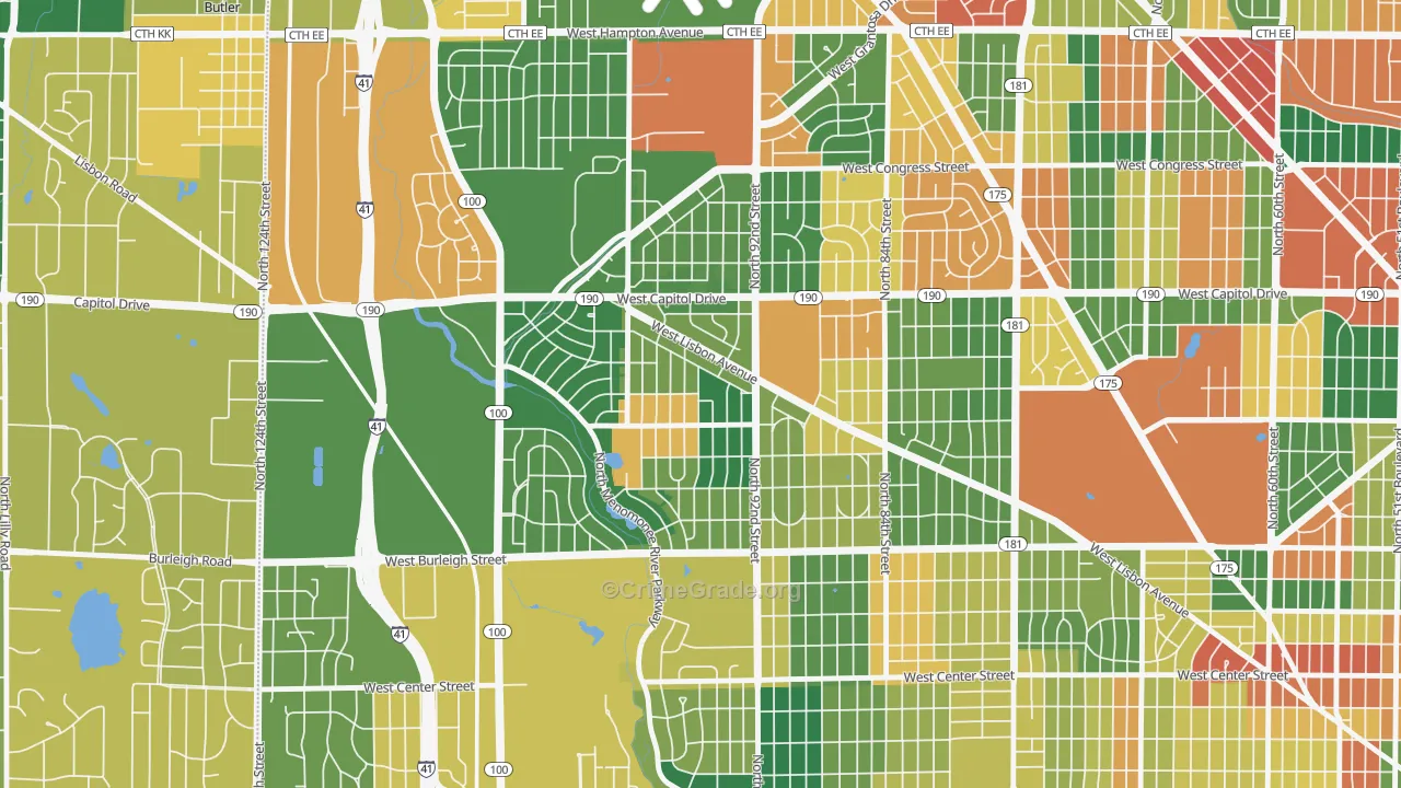 Golden Valley, Milwaukee, WI Map of Arson Rates