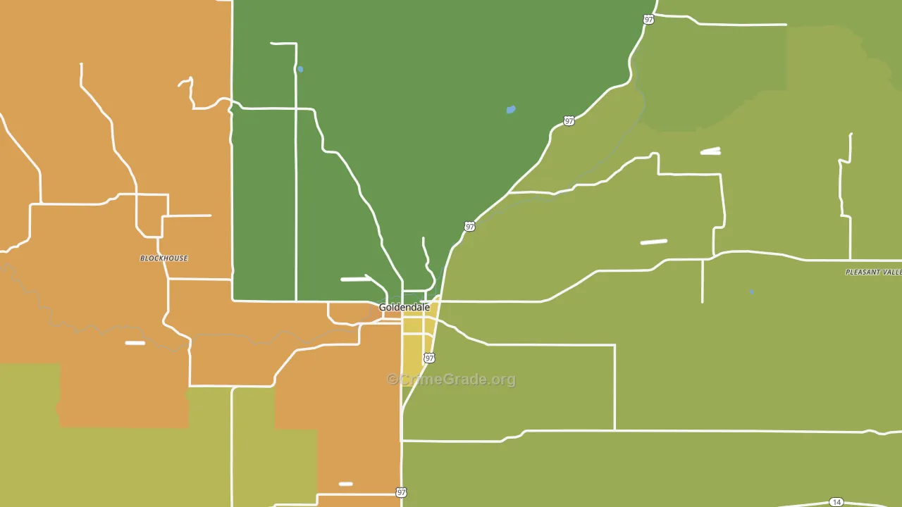 Goldendale, WA Map of Arson Rates