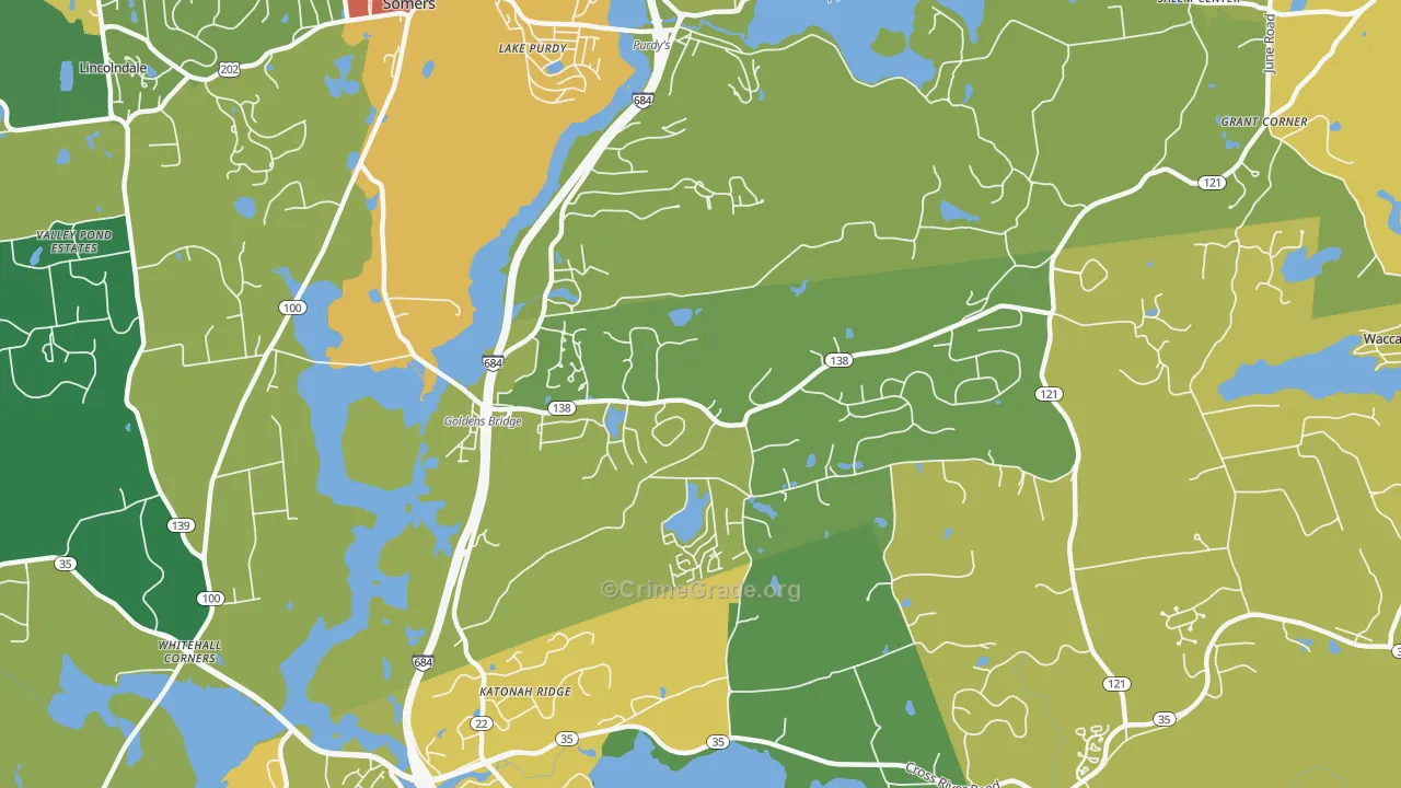 Goldens Bridge, NY Map of Arson Rates