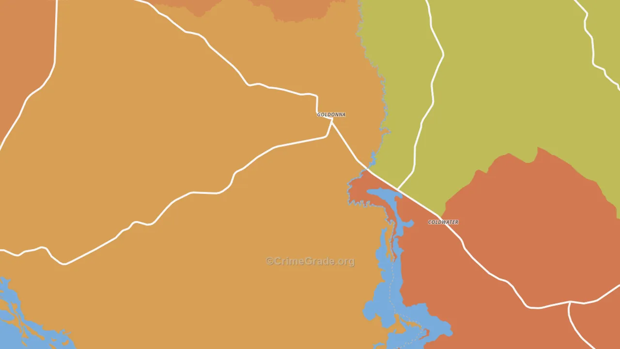 Goldonna, LA Map of Arson Rates