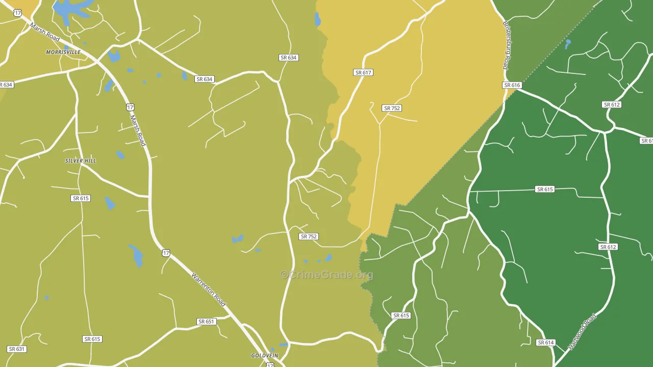 Goldvein, VA Map of Arson Rates
